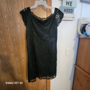 Black dress 14 lace trim